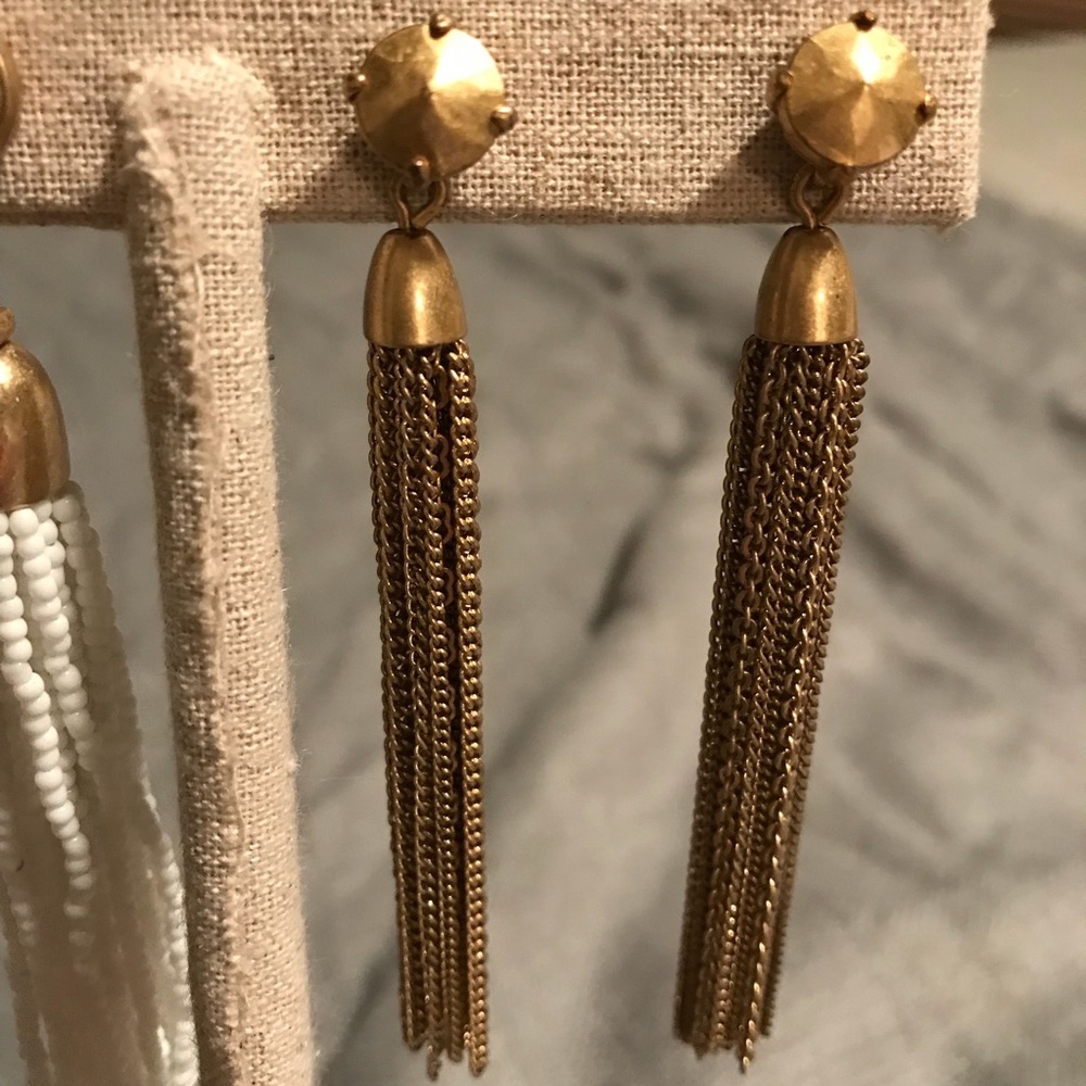 Fringe Gold Tassel Earrings
